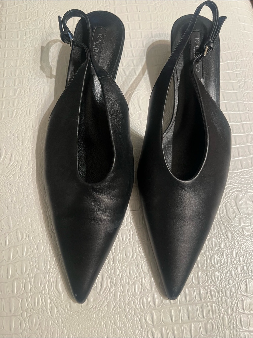 Tony Bianco pointy toe kitten heel black size 9